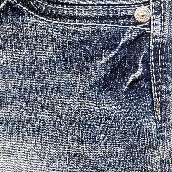 Vintage Y2K  ANGELS JEANS McBling Ultra Low Rise Crop Cuff Icy Wash Jeans Size 7 - Picture 2 of 8